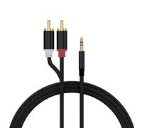 Cavo adattatore PcCom Essential da 3,5 mm ausiliario a 2 RCA maschi 2,5 m nero