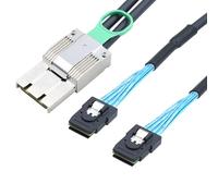 Cavo adattatore PCIE in lega di zinco Dual Express per iPass MINI SAS HD SFF-8088 8X 68P ad alta velocità I/O maschio a 2X Mini SAS SFF8087 36P maschio (0,5 m)