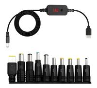 Cavo Adattatore PD a DC, 5V/9V/12V/15V/20V, USB Boost Converter Con Display Digitale per Router, Tipo C a DC5521, Cavo di Alimentazione Con 10 Teste di Conversione