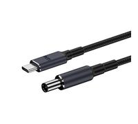 Cavo adattatore PD tipo C DC - 140 W ad alta velocità, nylon intrecciato, 180 cm tipo C maschio DC | Cavo di alimentazione a lunga durata per computer portatili e monitor