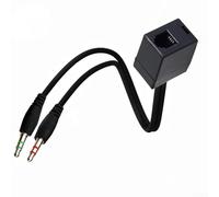 Cavo adattatore per cuffie da RJ9 a doppio 3,5 mm, 1 pezzo, compatibile con Ethernet, per cuffie telefoniche e computer, design compatto portatile, uso in ufficio e call center