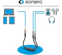 Cavo adattatore per cuffie PureLink sonero da 3,5 mm (4 pin) a 2x 3,5 mm da 0,25 m NEW