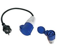 CAVO ADATTATORE PEREL ECEEA1, 230 V, Dispositivi con spina Schuko (Tipo E/F), prese CEE, Bianco, Blu
