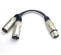 Cavo Adattatore sdoppiatore, da 1 XLR cannon femmina, a 2 XLR Maschio, 3 poli