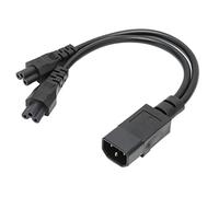 Cavo Adattatore Sdoppiatore di Alimentazione a Y Singolo IEC 320 C14 Maschio a Doppio C5 Femmina, 10A 250V 1 in 2 Out Cavo di Alimentazione Splitter C14 a Doppio C5 Y per Lampada da Tavolo Monitor LCD