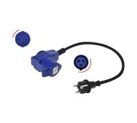 Cavo Adattatore Spina Schuko A Presa Angolare CEE + Presa Schuko IP44 40cm