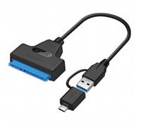 cablecc Cavo adattatore SSD Type C & USB 3.0 maschio a SATA 22 pin 2.5 "per disco rigido per Macbook e laptop