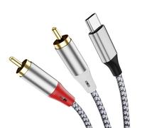 Cavo adattatore stereo USB C a 2 RCA, cavo audio TYPE-C a 2 RCA, adatto per TV, computer, telefono cellulare, lettore MP3, altoparlante, autoradio, tablet, amplificatore, altoparlante, ecc.