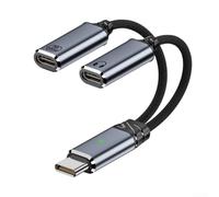 Cavo adattatore tipo C 2 in 1 con ricarica rapida da 100 W ed esperienza audio HiFi per una migliore musica e ricarica dei dispositivi (grigio)