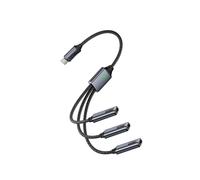 Cavo adattatore Type-C 3-in-1 - Splitter USB-C in lega di alluminio intrecciata per ricarica e dati, hub OTG per smartphone, tablet, PC