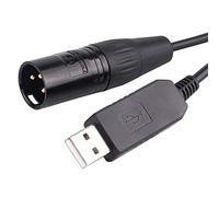 Cavo adattatore USB a DMX 512 3PIN XLR Interface Computer PC Illuminazione Palcoscenico Controller Dimmer USB a DMX Freestyle Software RS485 Cavo convertitore seriale (alloggiamento USB nero, 6