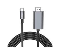 CAVO ADATTATORE USB-C A HDMI TECHPROTECT UltraBoost, da a , 200 cm, Alluminio, PVC, Nero, Grigiocolo