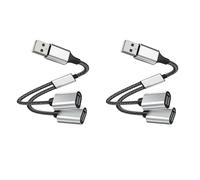 Cavo adattatore USB C maschio a 2 USB femmina OTG, cavo splitter USB a Y, splitter USB 1 in 2, supporta ricarica e trasferimento dati per stampante, tastiera, flash drive, laptop, LED, cuffie, ecc