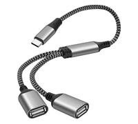 Cavo adattatore USB C splitter 1-in-2 out, 6 m, USB di tipo C maschio a doppio hub connettore di prolunga USB-A femmina, caricatore dati per iPhone serie 16/15, laptop, tastiera, mouse, PS4/5