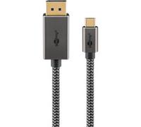 goobay Cavo USB C a DisplayPort 1.2 4k @ 60Hz tipo C Thunderbolt 3/4 su DP cavo USB 3.1 compatibile con Mac Book, iPhone, Surface / 2 m/cavo tessile / 75708