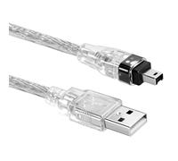 Cavo adattatore USB maschio a FireWire IEEE 1394 4 pin 1,5 m per Sony DCR-TRV75E DV, Cavo adattatore USB maschio a FireWire IEEE 1394 4 pin per Sony DCR-TRV75E DV, Cavo di trasferimento dati