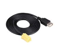 Cavo adattatore USB MINI-ISO per auto, cavo adattatore USB per connettore MINI-ISO a 6 pin per auto con 2 chiavi di rimozione dell'unità principale adatta per Alfa Romeo Fiat Grande Punto