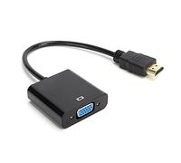 Cavo adattatore VGA, durevole 3,5 mm Buona dissipazione del calore Adattatore interfaccia multimediale HD Forte anti interferenza Indossabile Immagine HD per video Negozio per la casa(Nero)