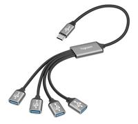 Cavo adattatore Y splitter USB C 3.1 1 in 4 out, 3,1 piedi, 5 Gbps USB Type-C 3.1 maschio a 4 quattro USB-A 3.0 5Gbps femmina multi-porta Extender connettore, splitter di alimentazione per