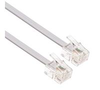 CAVO ADSL 5 metri Telefono Estensione Spina Internet ad Alta Velocità Telecom a Banda Larga Maschio a Maschio Router e Modem a RJ11 Presa Telefonica, Microfiltro, Filo di Rete Fissa (Bianco)