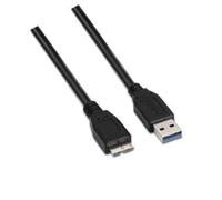 AISENS A105 - 0043 - Cavo USB 3 di 1 m, per Esterno, cellulari e Fotocamere digitali, Colore: Nero