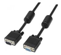 AISENS Cable SVGA con FERRITA. HDB15/M-HDB15/H. Negro. 1.8M