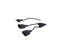 Cavo AK-RD-05A spina CEE 7/16 (C), presa CEE 7/16 (C) x2 1,2 m nero AKYGA