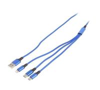 Cavo AK-USB-27 USB 2.0 nichelato 1,2 m blu tessuto AKYGA