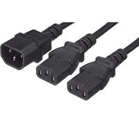 Cavo alimentazione 2 C13 F a 1 C14 M 1,8 mt nero