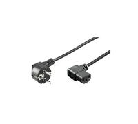 Goobay Cavo di alimentazione 96032 C13, angolato su entrambi i lati, Schuko (CEE 7/7), 3 m, Nero