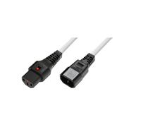 Cavo di alimentazione IEC C14/IEC C13 dritto M/F 3m bianco con blocco IEC LOCK