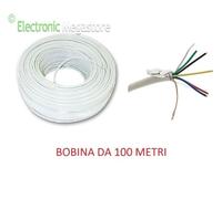 Cavo allarme antifurto 6 fili schermato 4x0.22 + 2x0.50 + S 100 MT matassa