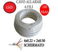 CAVO ALLARME ANTIFURTO SCHERMATO MATASSA 100 MT 2X0,50+4X0,22 IN RAME LSZH
