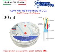Cavo Allarme Schermato In CCA 4x0,22mm - 2x0,5mm 30 Metri