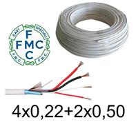 MICRO TEK 100MT CAVO ALLARME 2X0,50+4X0,22 PVC BIANCO C4 CCA AX22054022