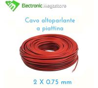 CAVO ALTOPARLANTE CASSE AUTO AUTORADIO ROSSO NERO DA 10 A 100M 0.75mm