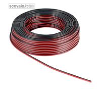 Cavo Altoparlante HiFi 2x0,35 mm² Rame OFC 50m Rosso Nero Speaker