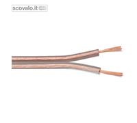 GOOBAY 15018 - Cavo per casse acustiche 2x0,75mm², 100 m trasparente CCA