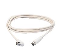 Poly Pool PP0619 Cavetto Coassiale TV - Antenna, Spina Assiale e Spina 90° Ø 9,5 mm, 1,5 metri, Bianco
