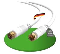 cavo antenna conecto cavo SAT cavo coassiale cavo satellitare TV 1,50 m doppio connettore schermato F, per HDTV, ricevitore, satellite, internet, DAB, radio, bianco