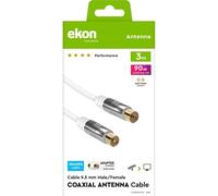 Cavo antenna connettori 9,5 mm maschio a femmina,colore bianco, ferrit