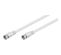 Goobay 11721 Cavetto F per Antenna Satellitare (<70 dB), Schermatura Doppia, Bianco, 1.5 m Lunghezza del Cavo