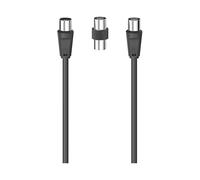 Hama Cavo antenna M/F con adattatore M/M, 1,5 metri, 75 dB, nero Hama