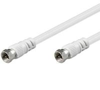 Goobay 11721 Cavetto F per Antenna Satellitare (<70 dB), Schermatura Doppia, Bianco, 1.5 m Lunghezza del Cavo