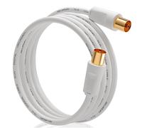 Cavo antenna TV 1m maschio/femmina coassiale 75 Ohm, DVB, bianco