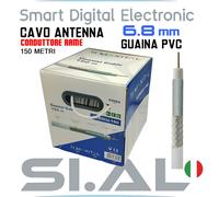 Cavo antenna TV 6,8 mm box svolgicavo interno 150 metri conduttore rame