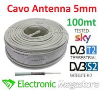 CAVO ANTENNA TV SATELLITARE TERRESTRE OTTIMO PER SKY MATASSA 100mt 5MM