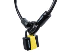 CAVO ANTIFURTO IN ACCIAIO RINFORZATO CON LUCCHETTO LUNGHEZZA. 1,8 M X 10 MM MODE