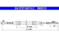 Cavo ATE 24.3727-0213.2, Freno Di Stazionamento Per BMW