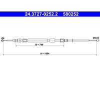 Cavo ATE 24.3727-0252.2, Freno Di Parcheggio Per BMW